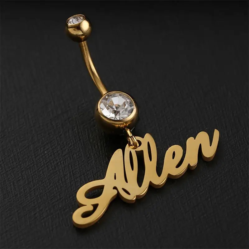 PIERCING DE OMBLIGO CON NOMBRE