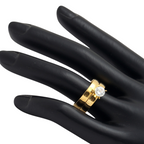Diamond couple rings with gold bezel (Pre order)