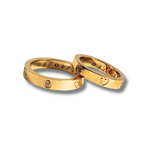 Heart and zircon couple rings
