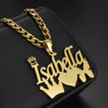 COLLAR CON NOMBRE Y EMOJIS CORONA,CORAZON Y MARIPOSA