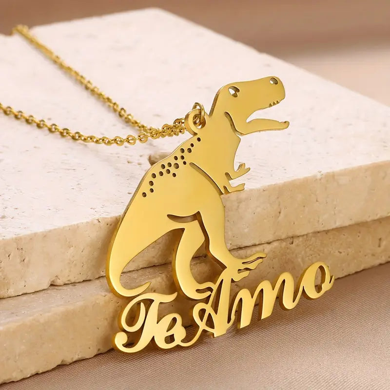 COLLAR CON NOMBRE Y DINOSAURIO