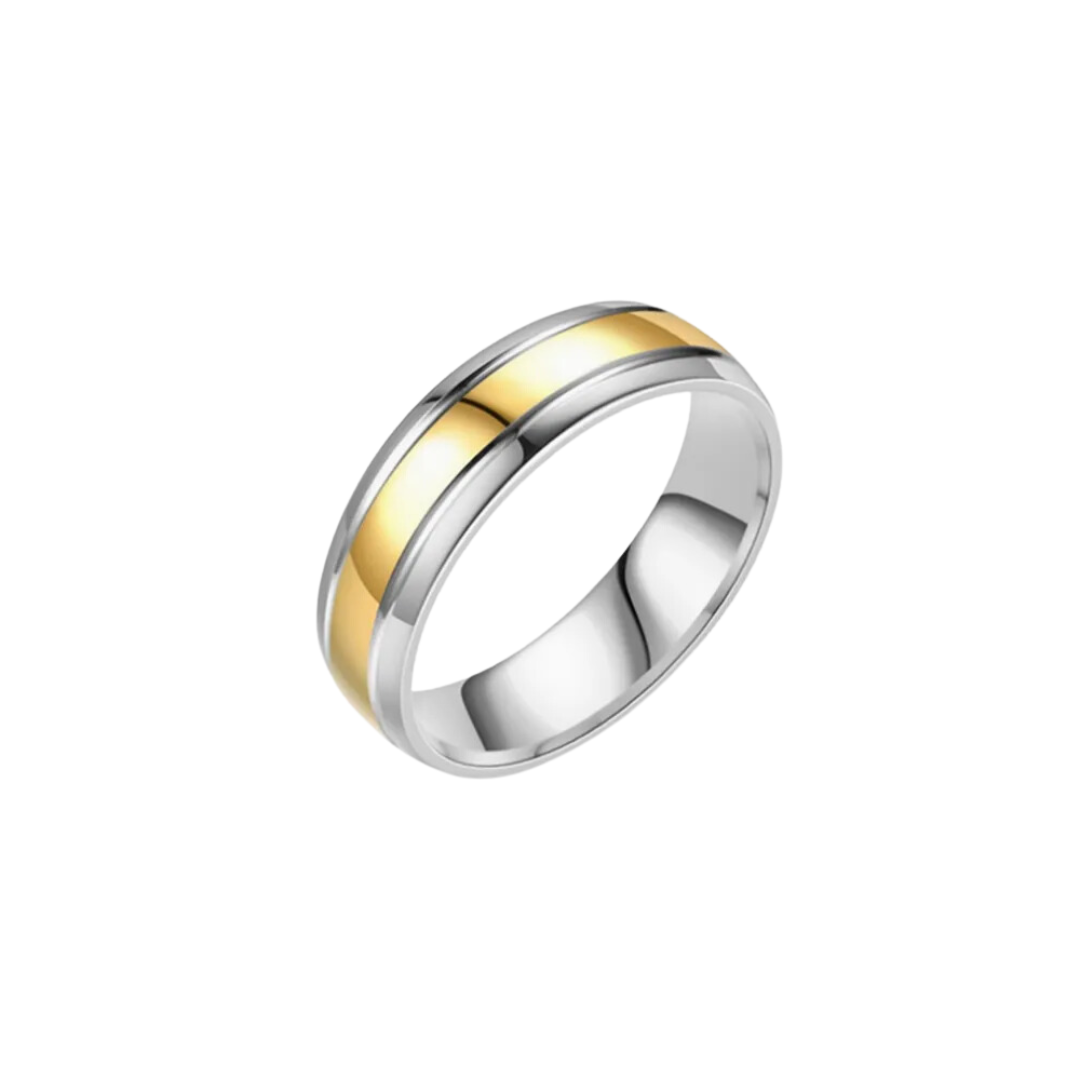 DUO DE ANILLOS PARA PAREJA BICOLOR
