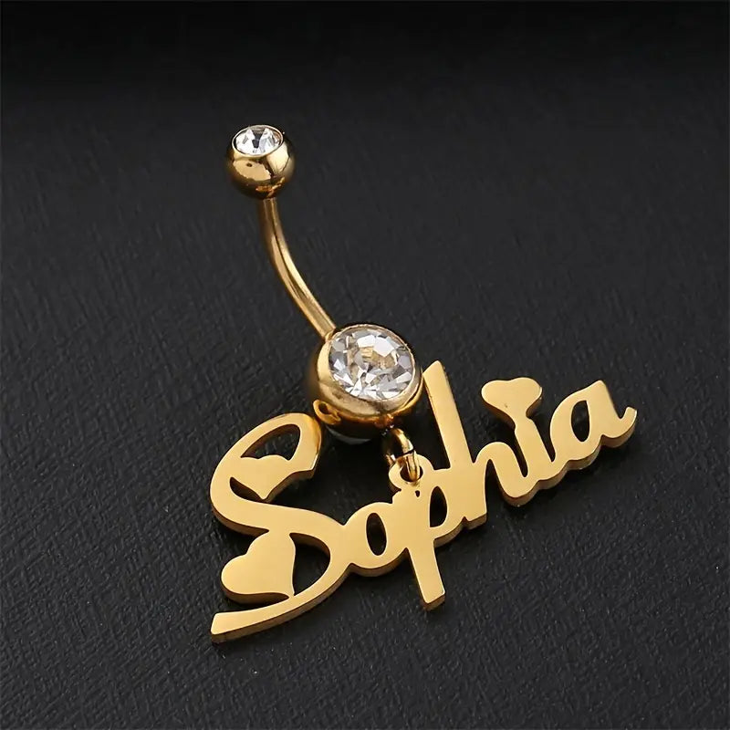PIERCING DE OMBLIGO CON NOMBRE