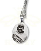 COLLAR PLACA OVAL CON FOTOGRABADO