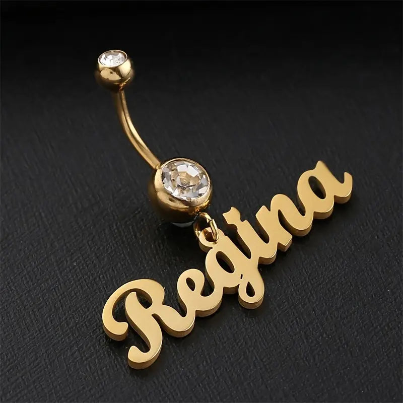 PIERCING DE OMBLIGO CON NOMBRE