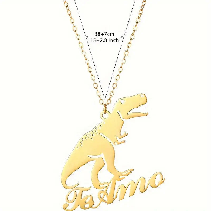 COLLAR CON NOMBRE Y DINOSAURIO