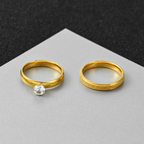 Fijne matgouden koppelringen (laatste maten)