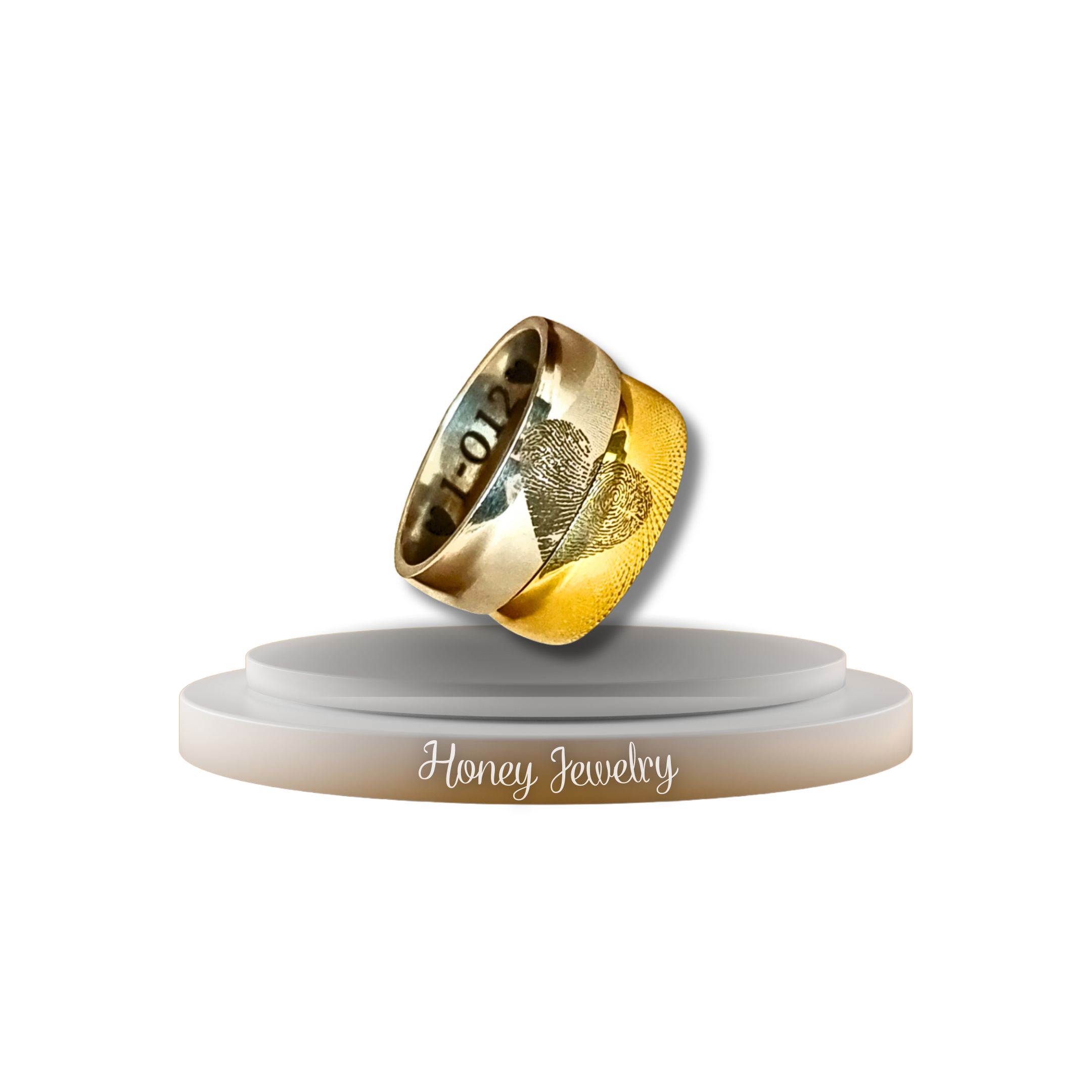 Couple rings with FINGERPRINTS