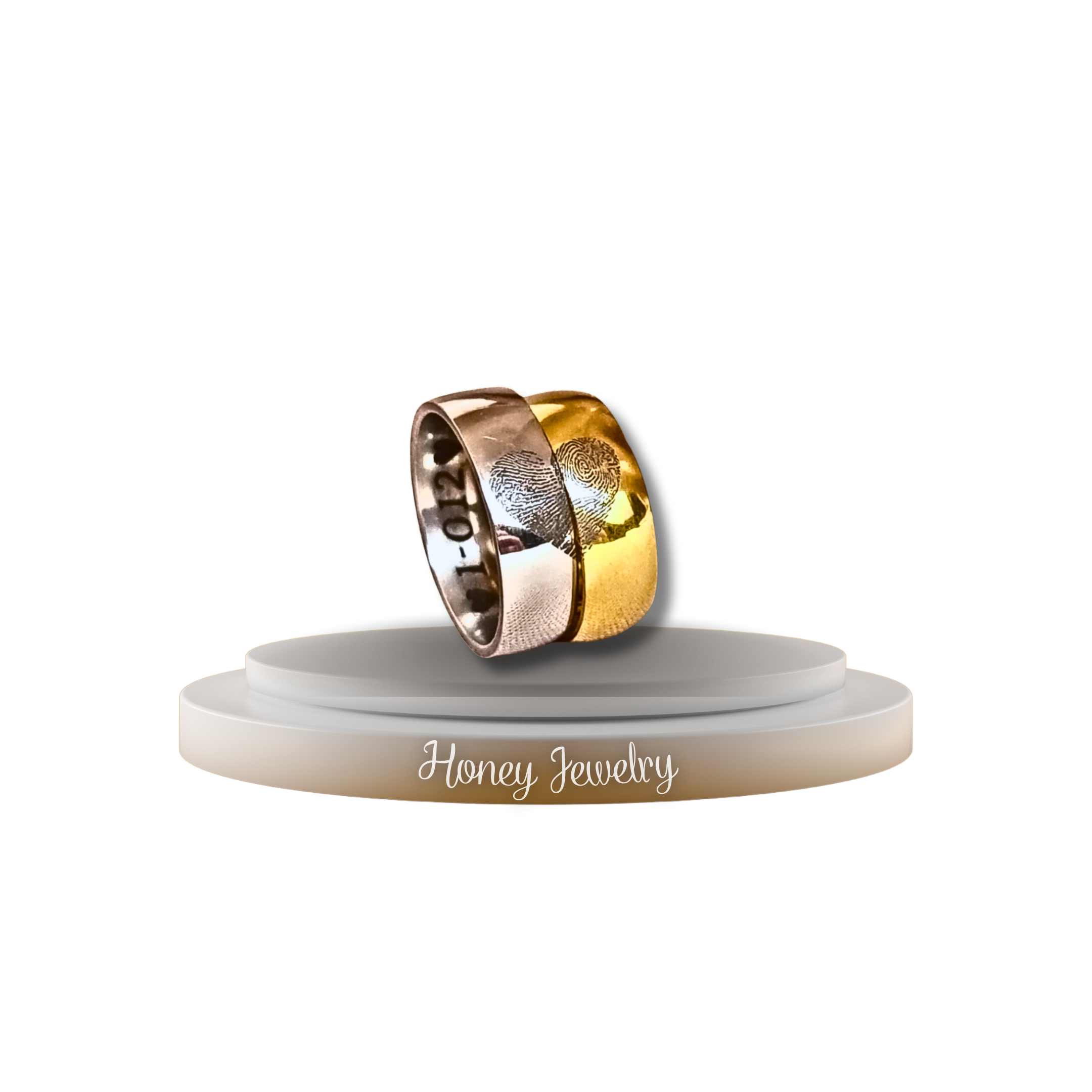 Couple rings with FINGERPRINTS