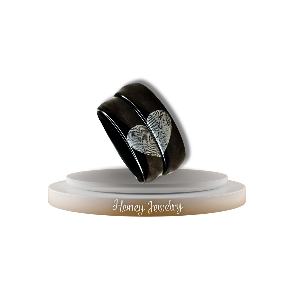 DUO DE ANILLOS CON HUELLAS DACTILARES