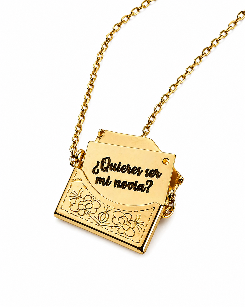 Ketting met liefdesbrief in reliëf