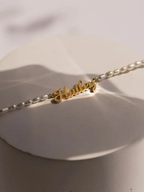 COLLAR CON NOMBRE CLÁSICO + PERLAS NATURALES MEDIANAS