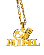 COLLAR CON NOMBRE Y PELOTA DE FUTBOL Y GUAYO/CHIMPUN