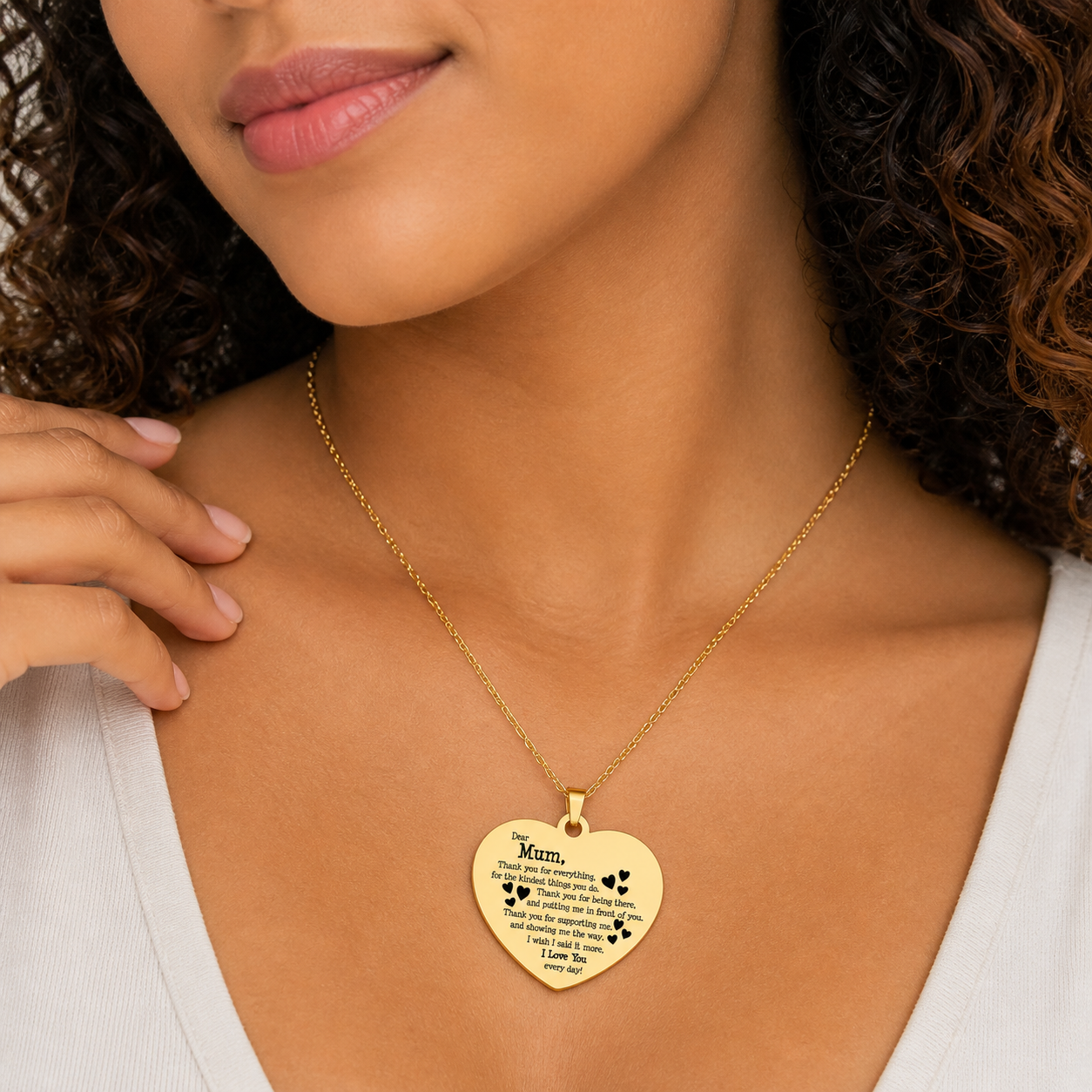 COLLAR CORAZÓN PERSONALIZADO CON TEXTO