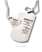 Large plate necklace + small heart plate