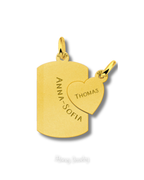 Large plate necklace + small heart plate