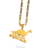 COLLAR CON NOMBRE Y DINOSAURIO