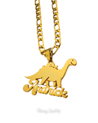 COLLAR CON NOMBRE Y DINOSAURIO