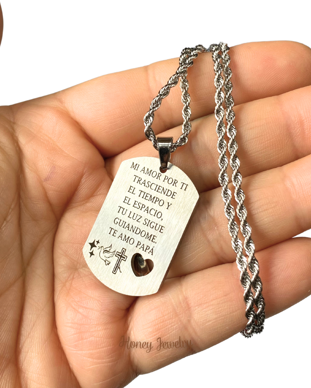Foto-geëtste hartplaatketting voor koppels