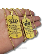 COLLAR PLACA MILITAR PARA PAREJA