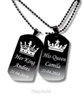 COLLAR PLACA MILITAR PARA PAREJA