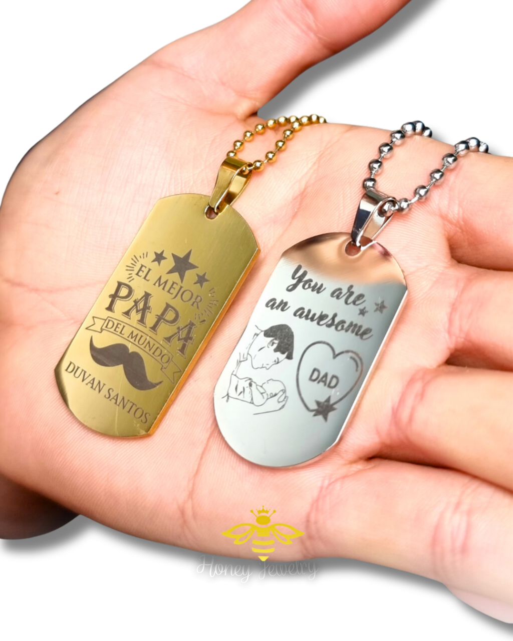 COLLAR PLACA MILITAR PARA PAREJA
