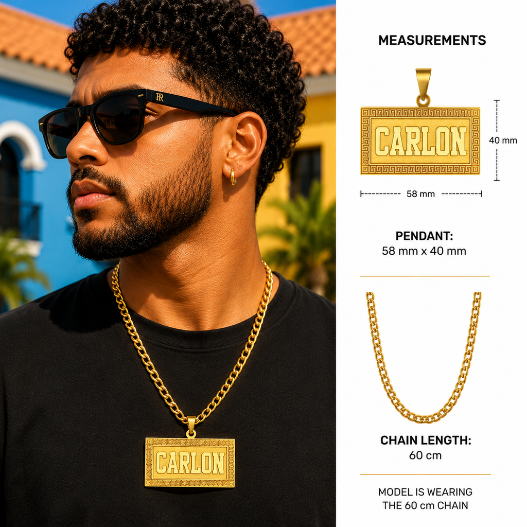 COLLAR PLACA BOLD RELIEVE MEDIANA