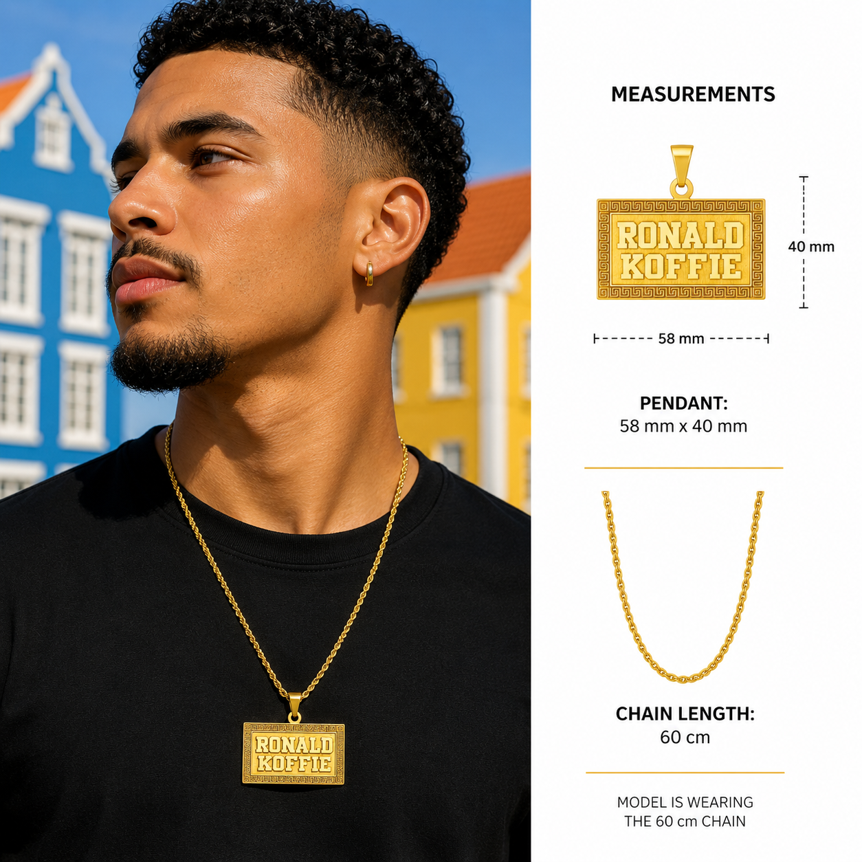 COLLAR PLACA BOLD RELIEVE MEDIANA