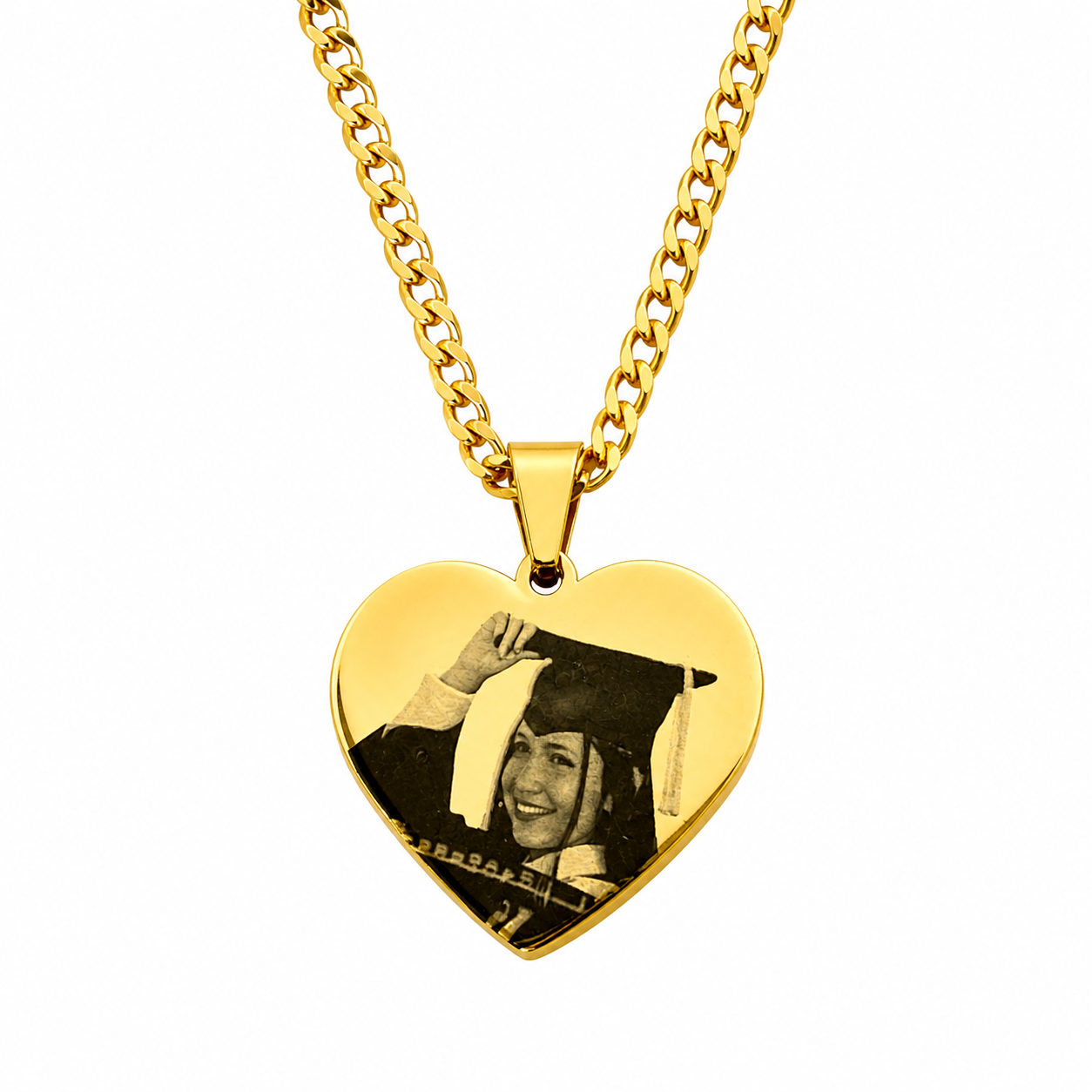 COLLAR PLACA CORAZÓN CON FOTOGRABADO PERSONALIZADO