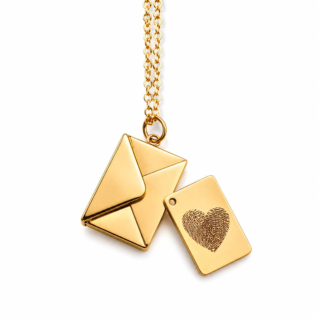 Love letter necklace with fingerprints