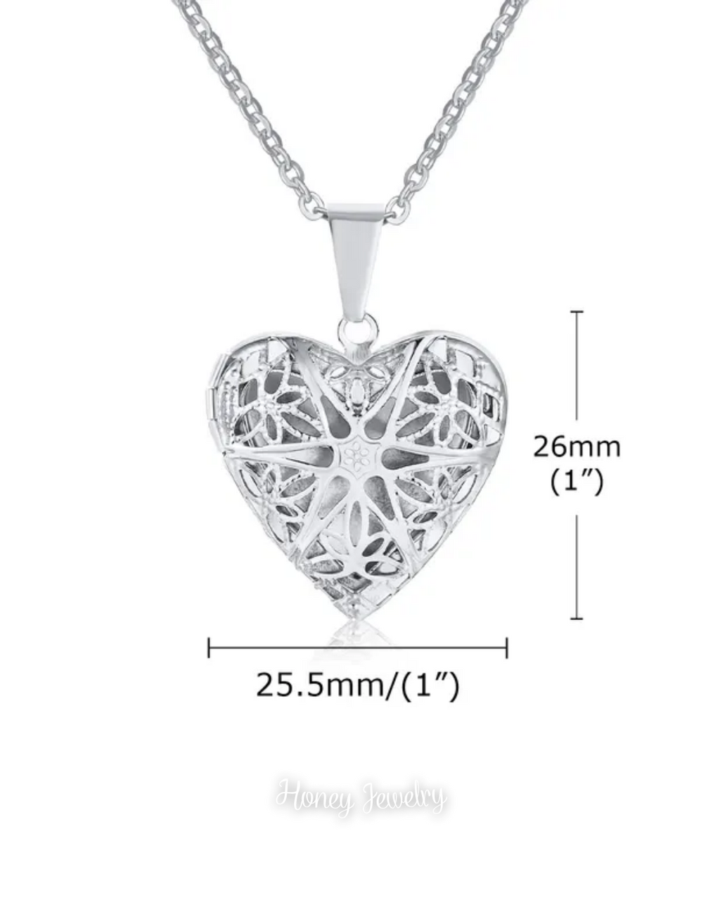 Collar Relicario corazón calado estrella  - Fotograbado