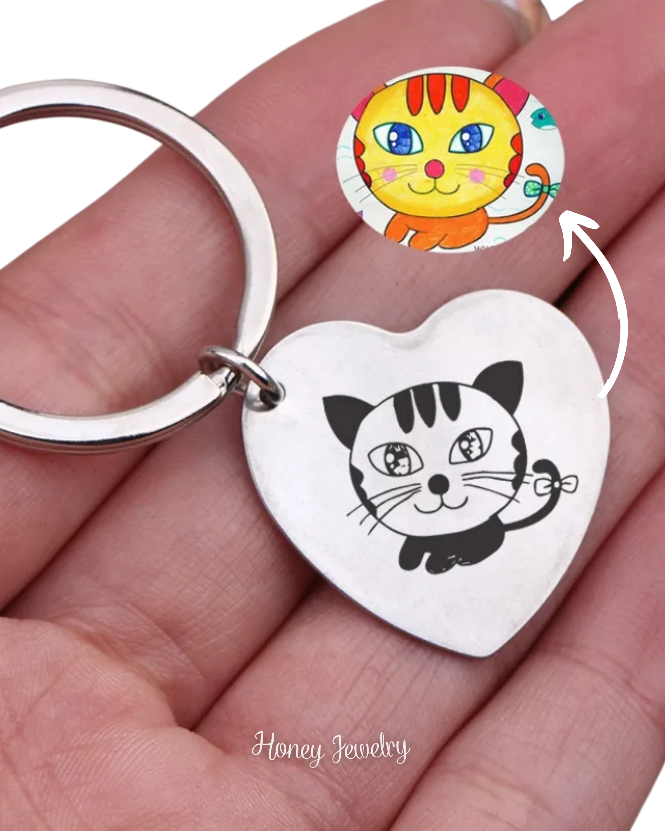 Heart and doodles necklace