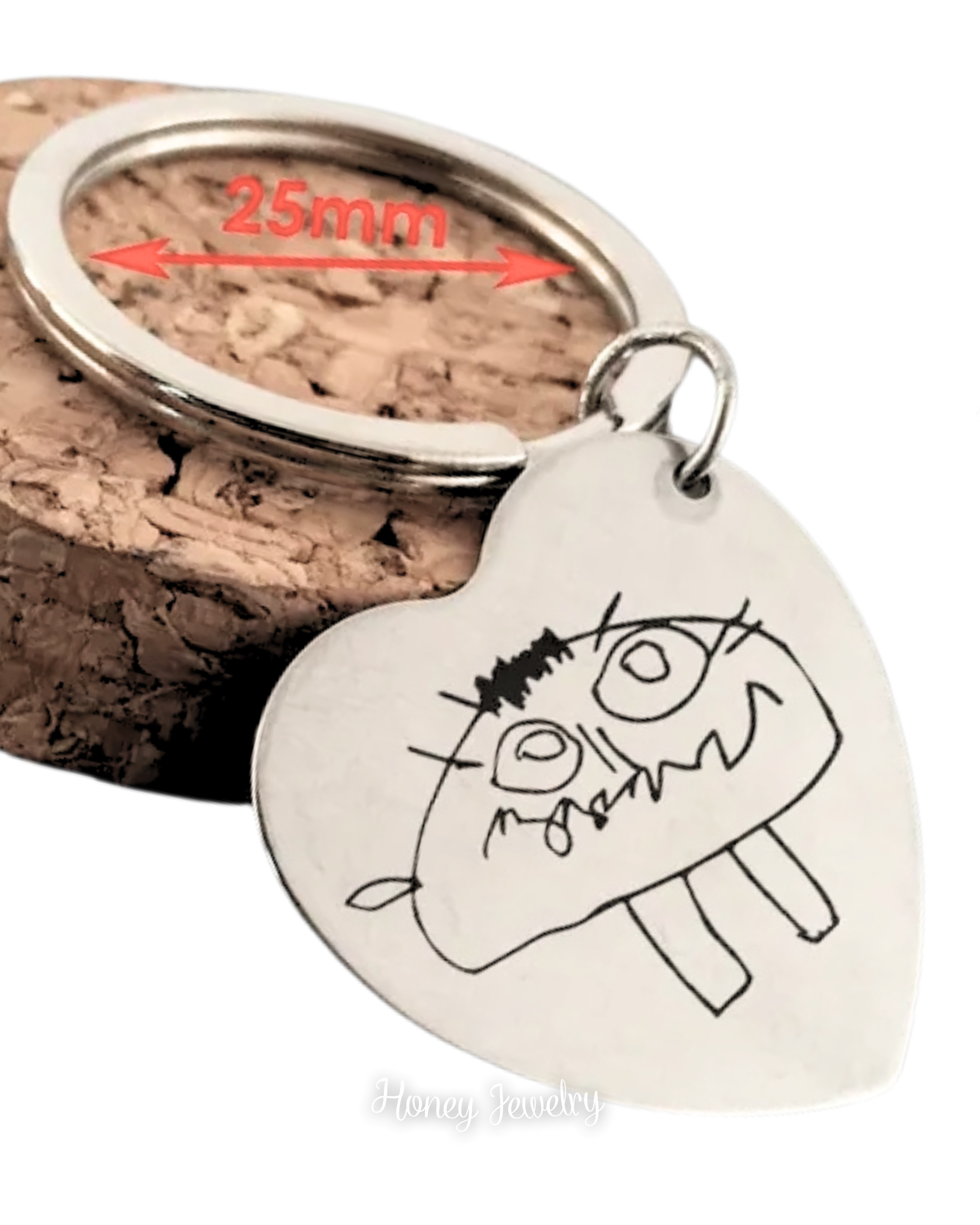 Heart and doodles necklace