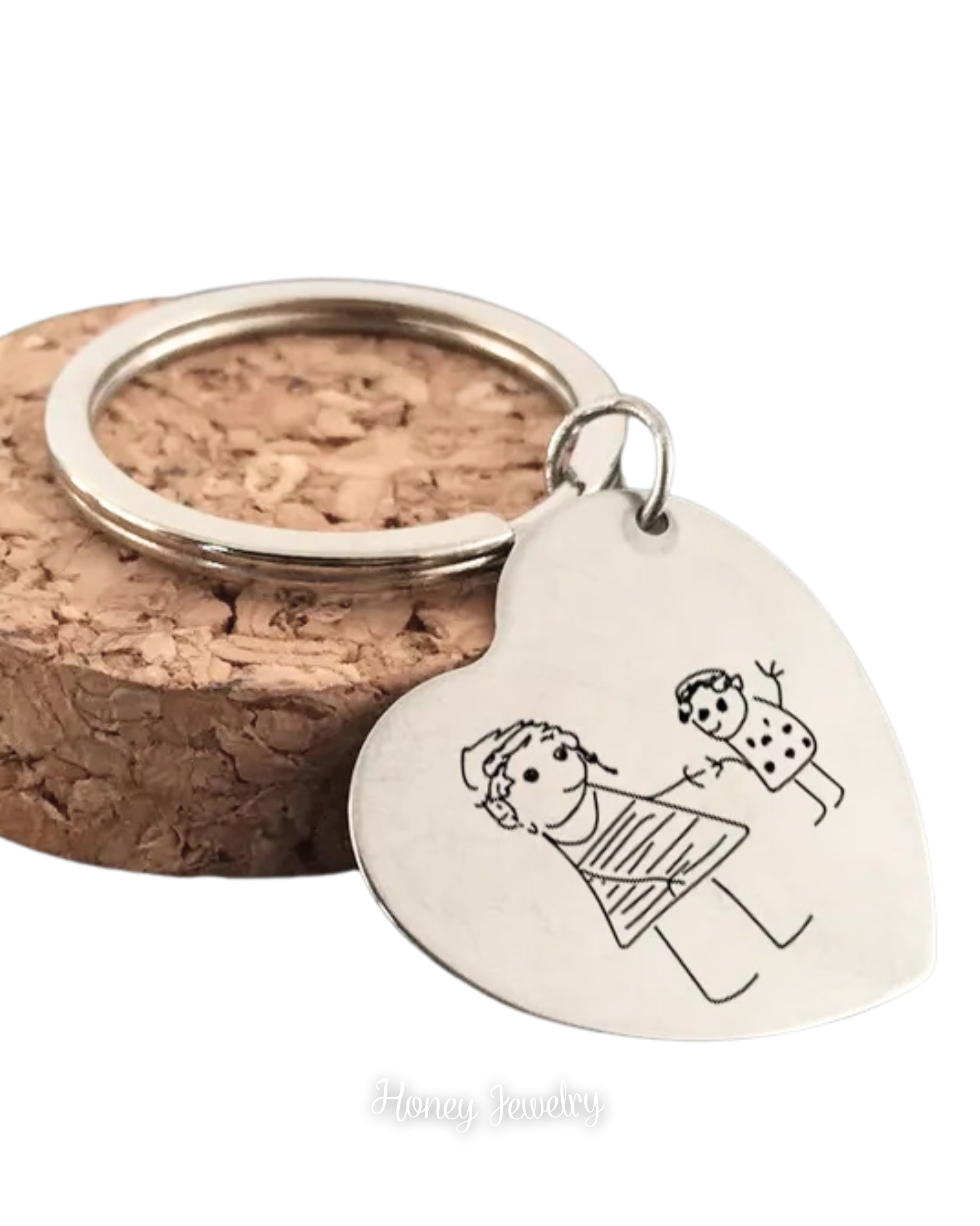 Heart and doodles necklace