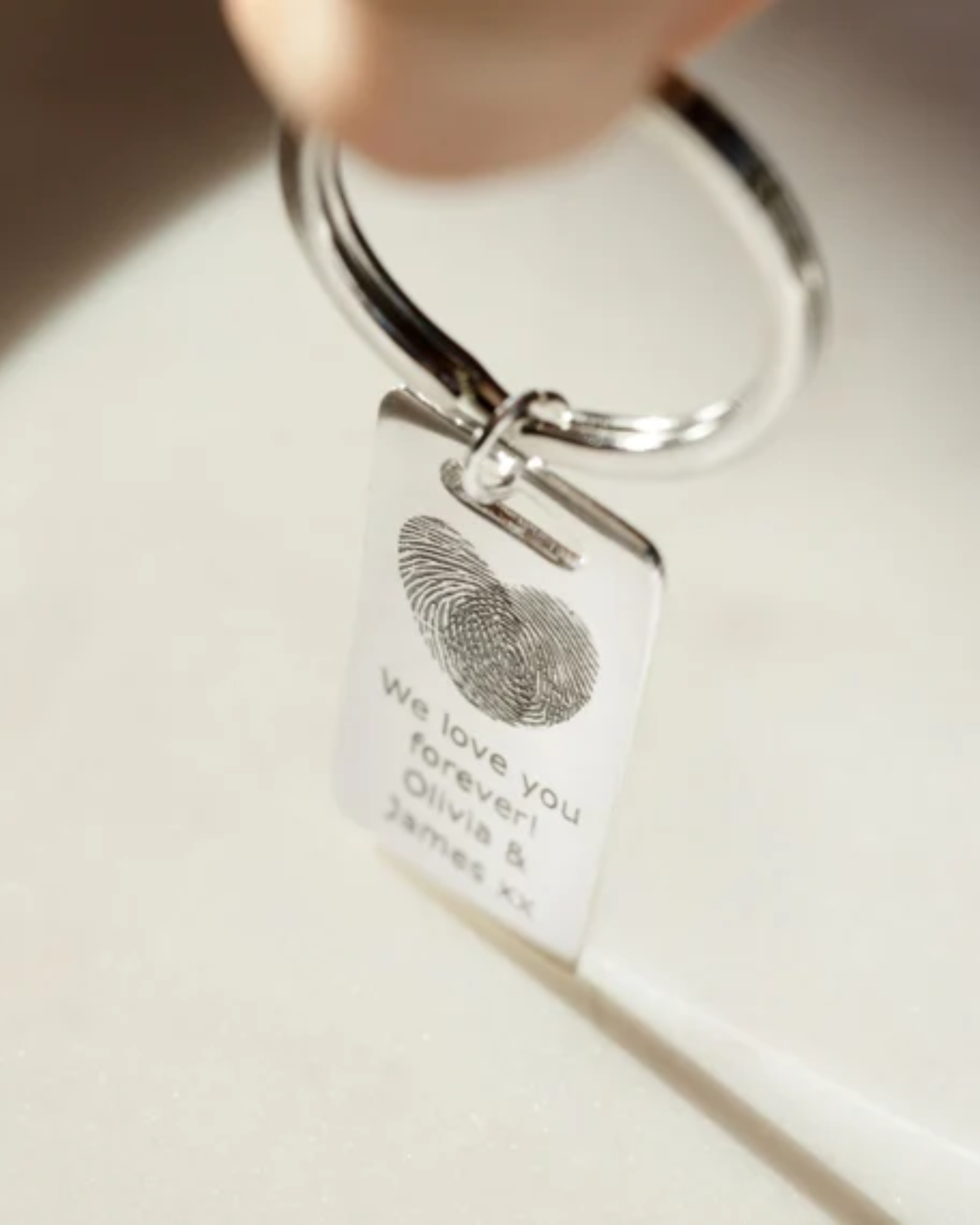 Love footprints necklace - round plate