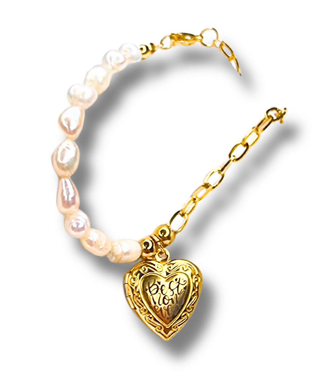 PULSERA RELICARIO CON PERLAS NATURALES