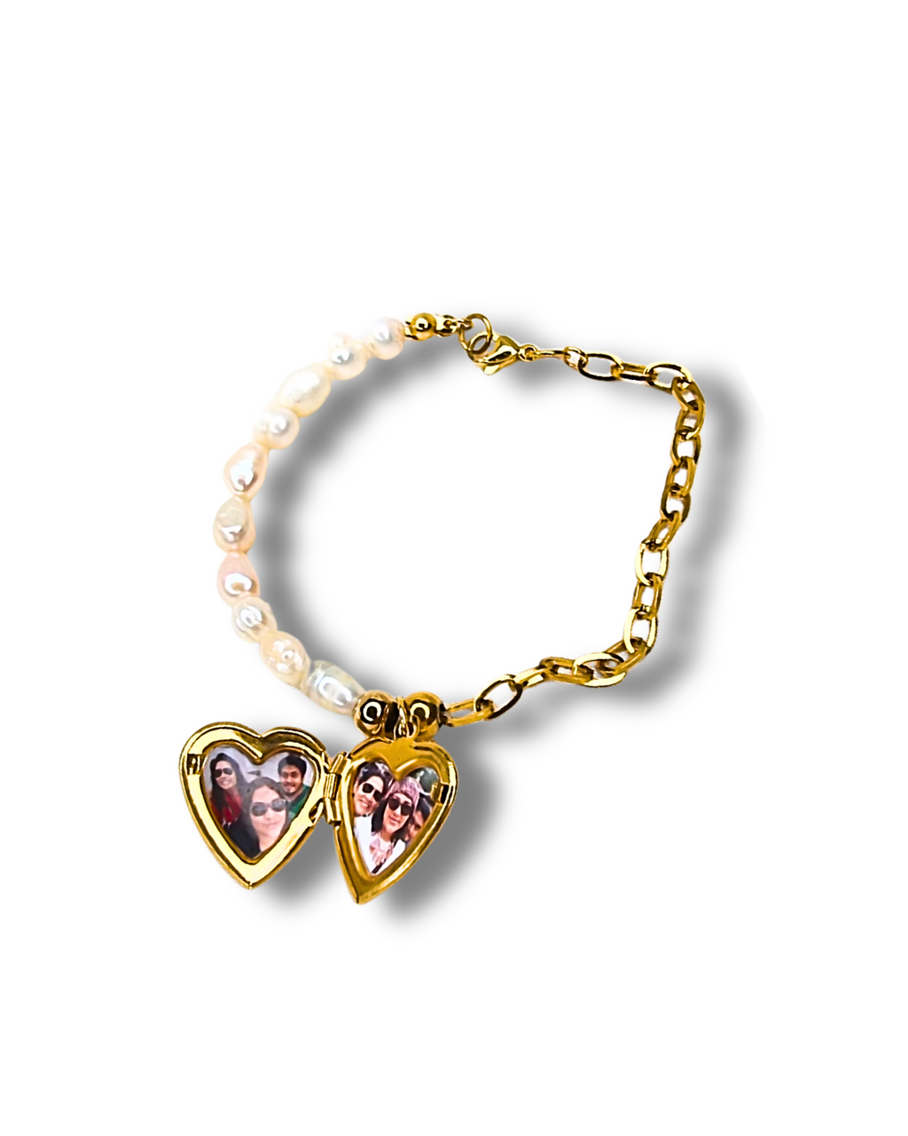 PULSERA RELICARIO CON PERLAS NATURALES