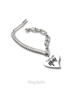 Bracelet with baguette zircons and heart pendant