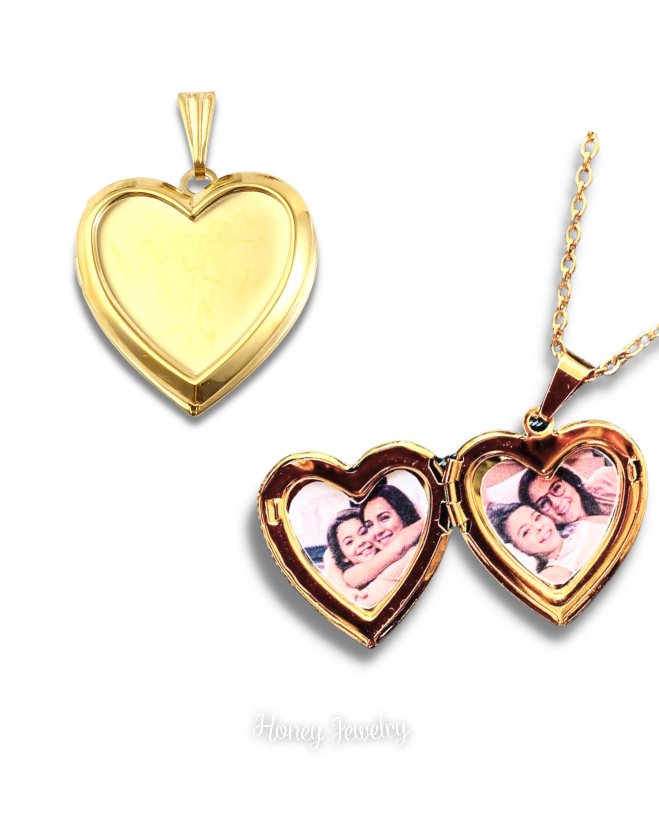 Mirror heart locket necklace