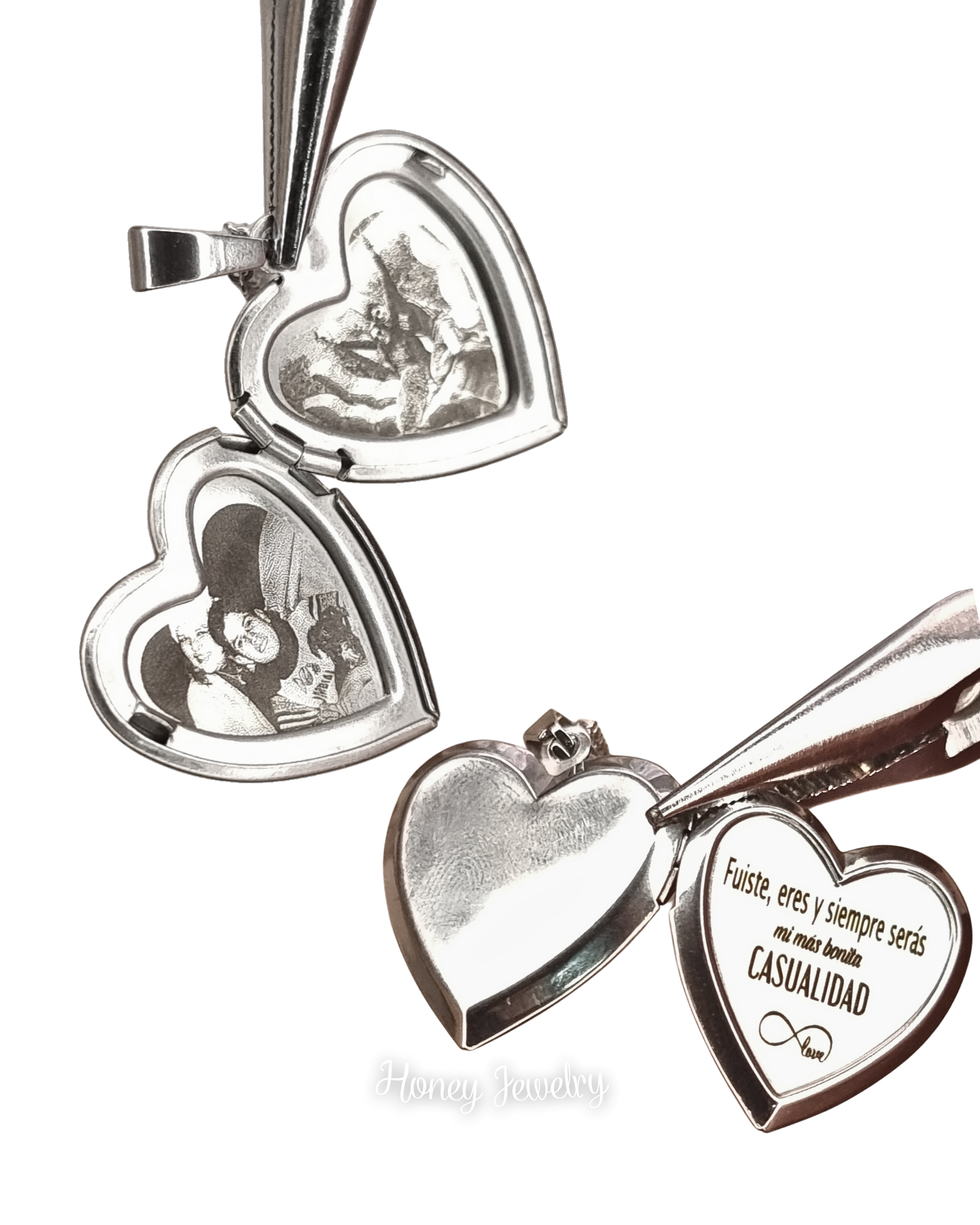 Mirror heart locket necklace