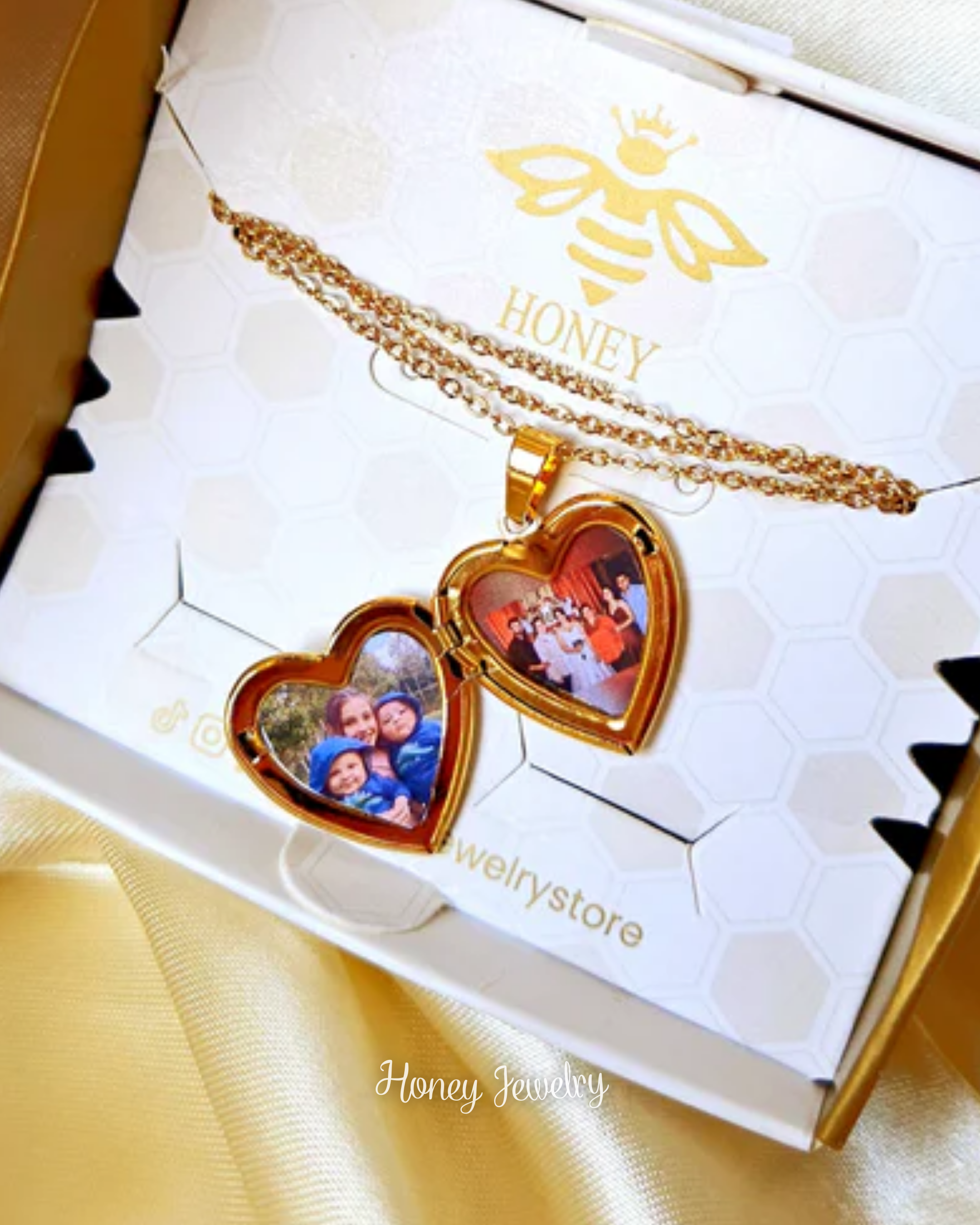 Mirror heart locket necklace