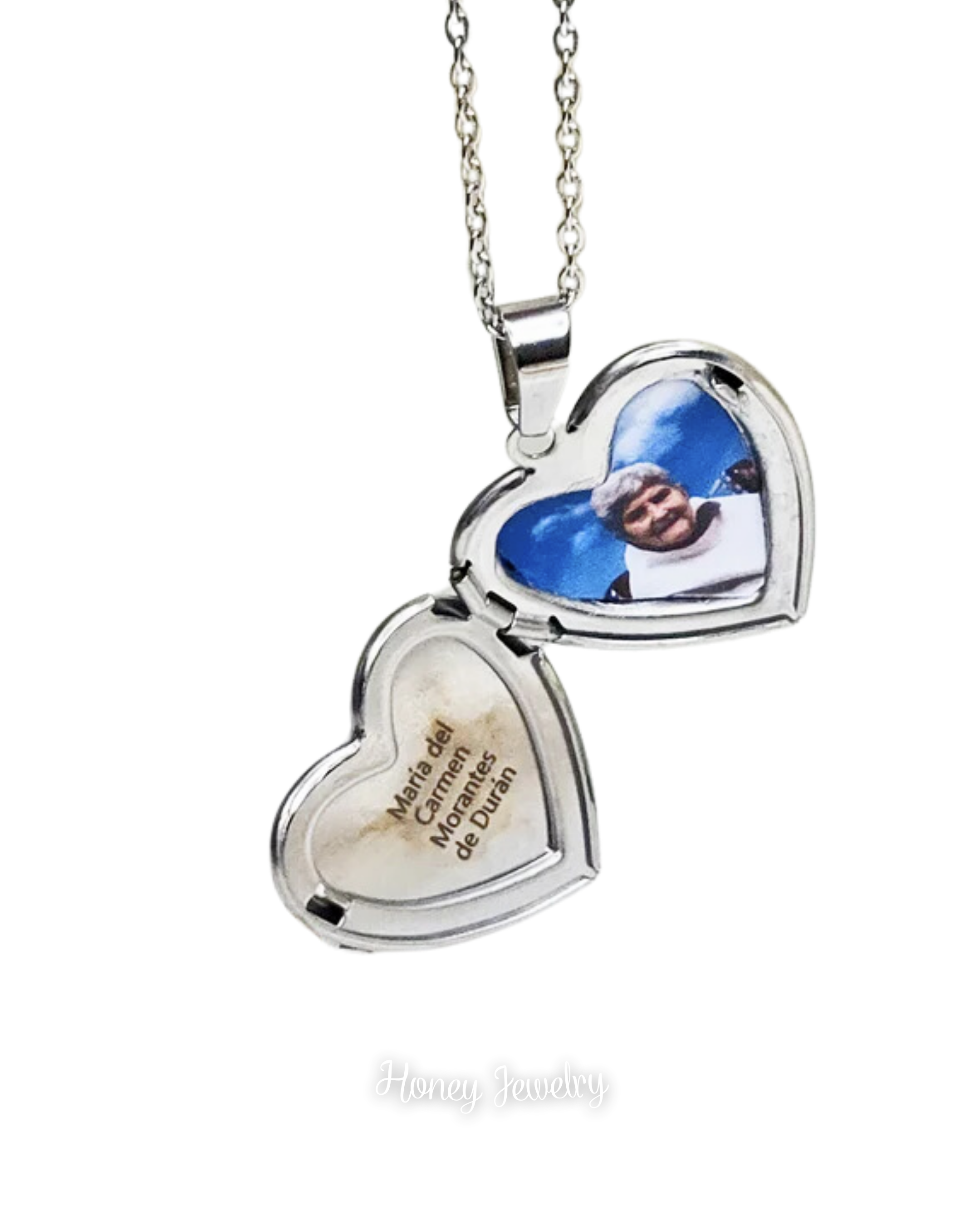 Mirror heart locket necklace