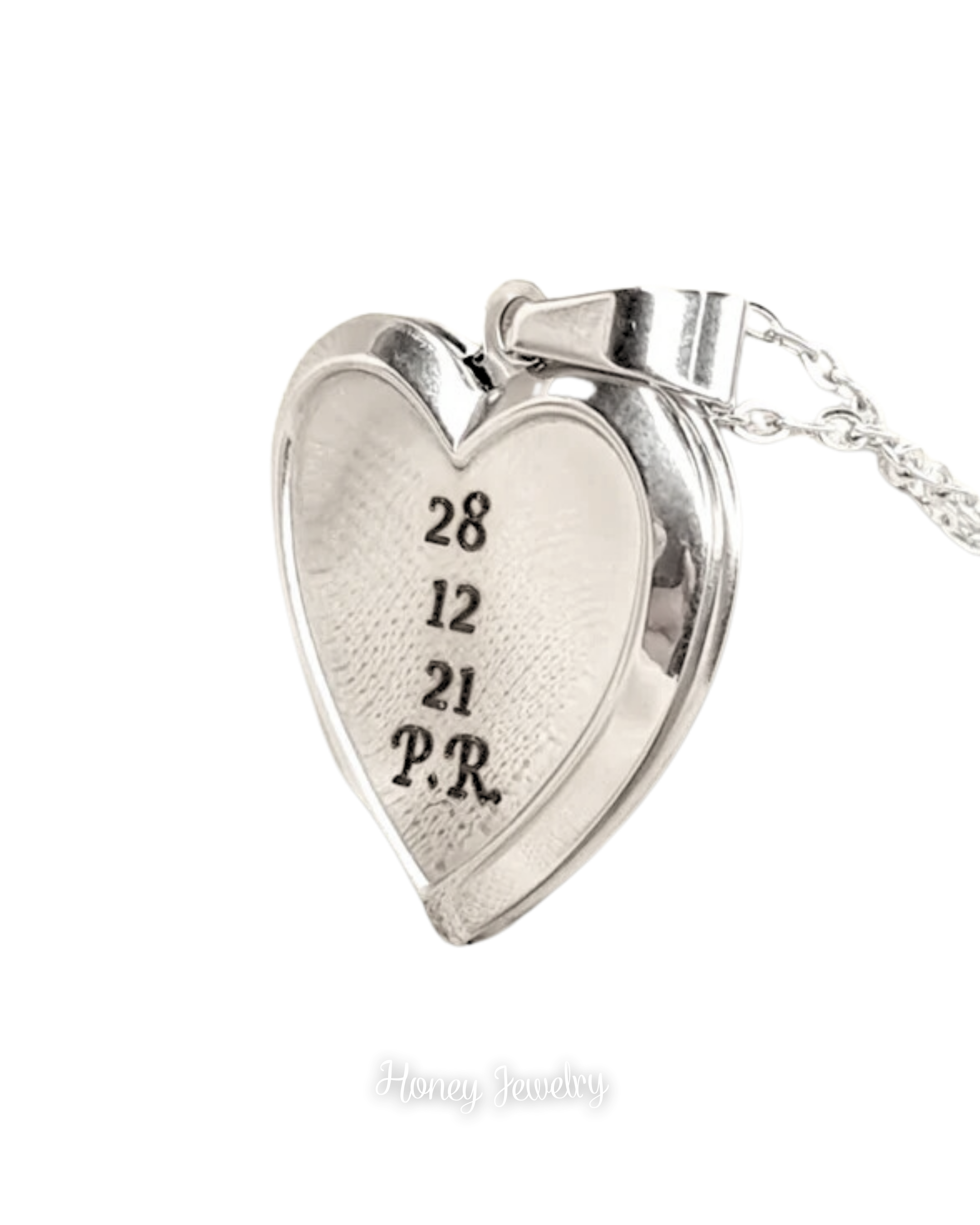 Mirror heart locket necklace