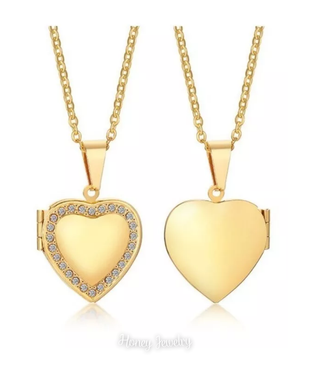 Collar Relicario corazón con circones