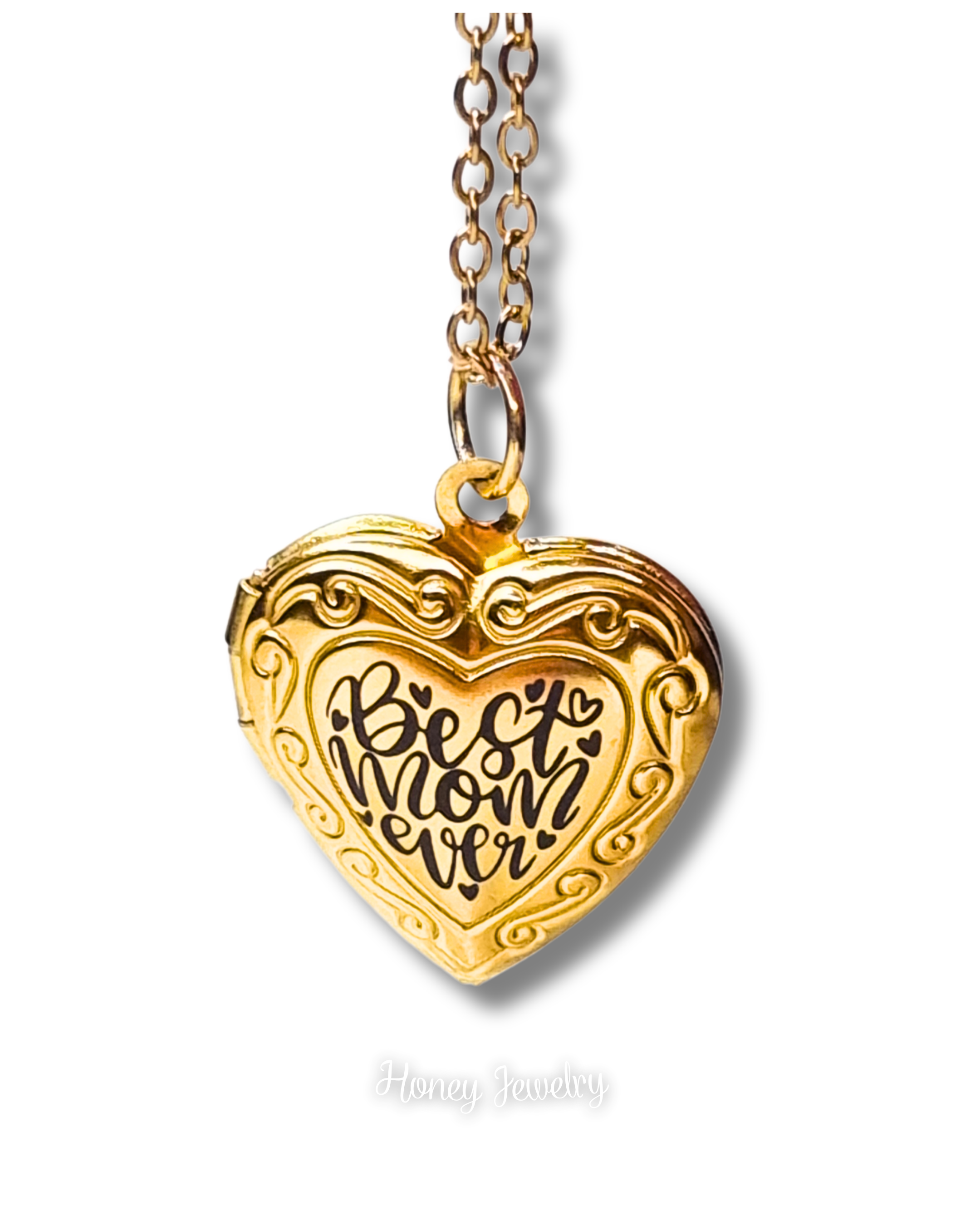 Smooth oval locket necklace - photo-etched