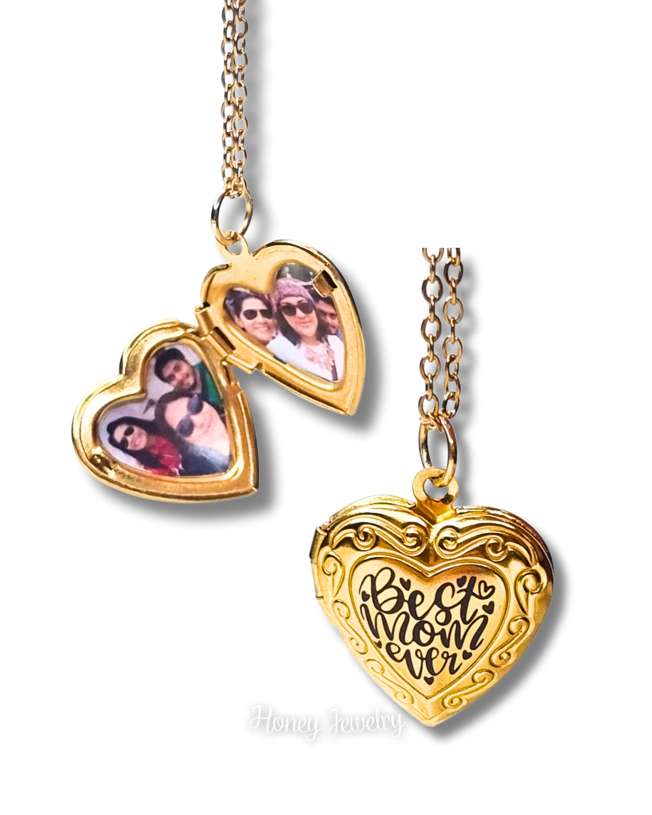 Smooth oval locket necklace - photo-etched