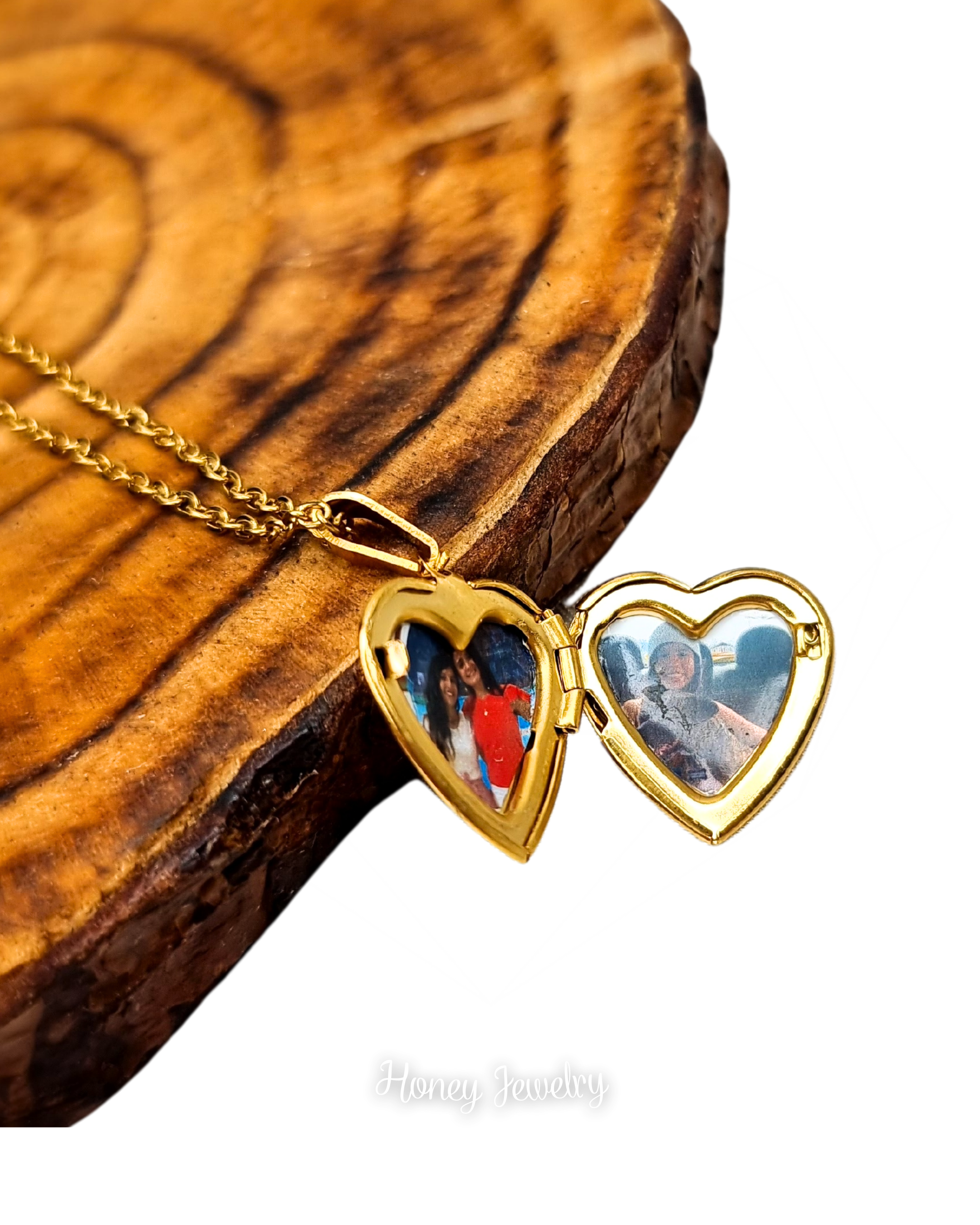 Smooth oval locket necklace - photo-etched