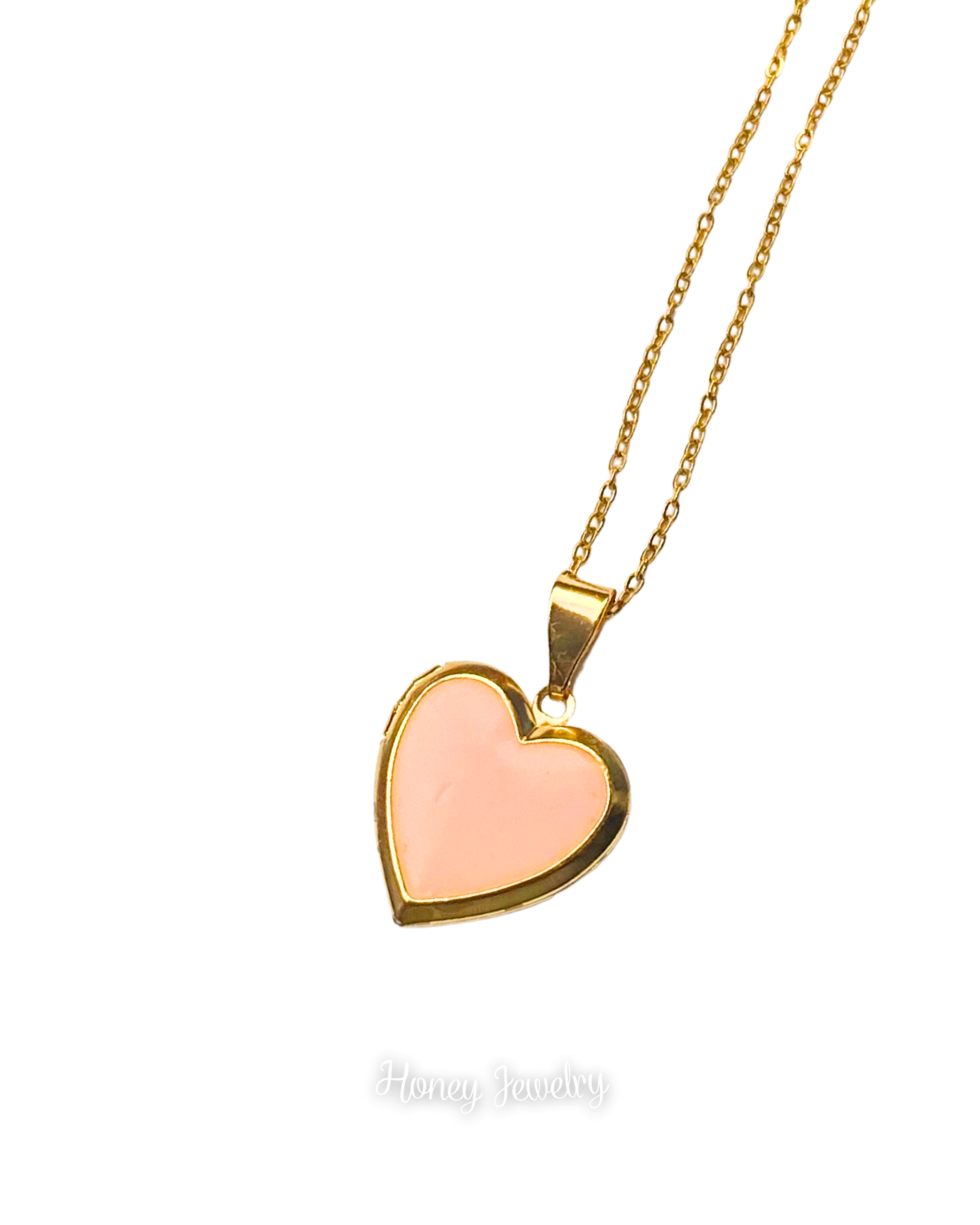 Mirror heart locket necklace