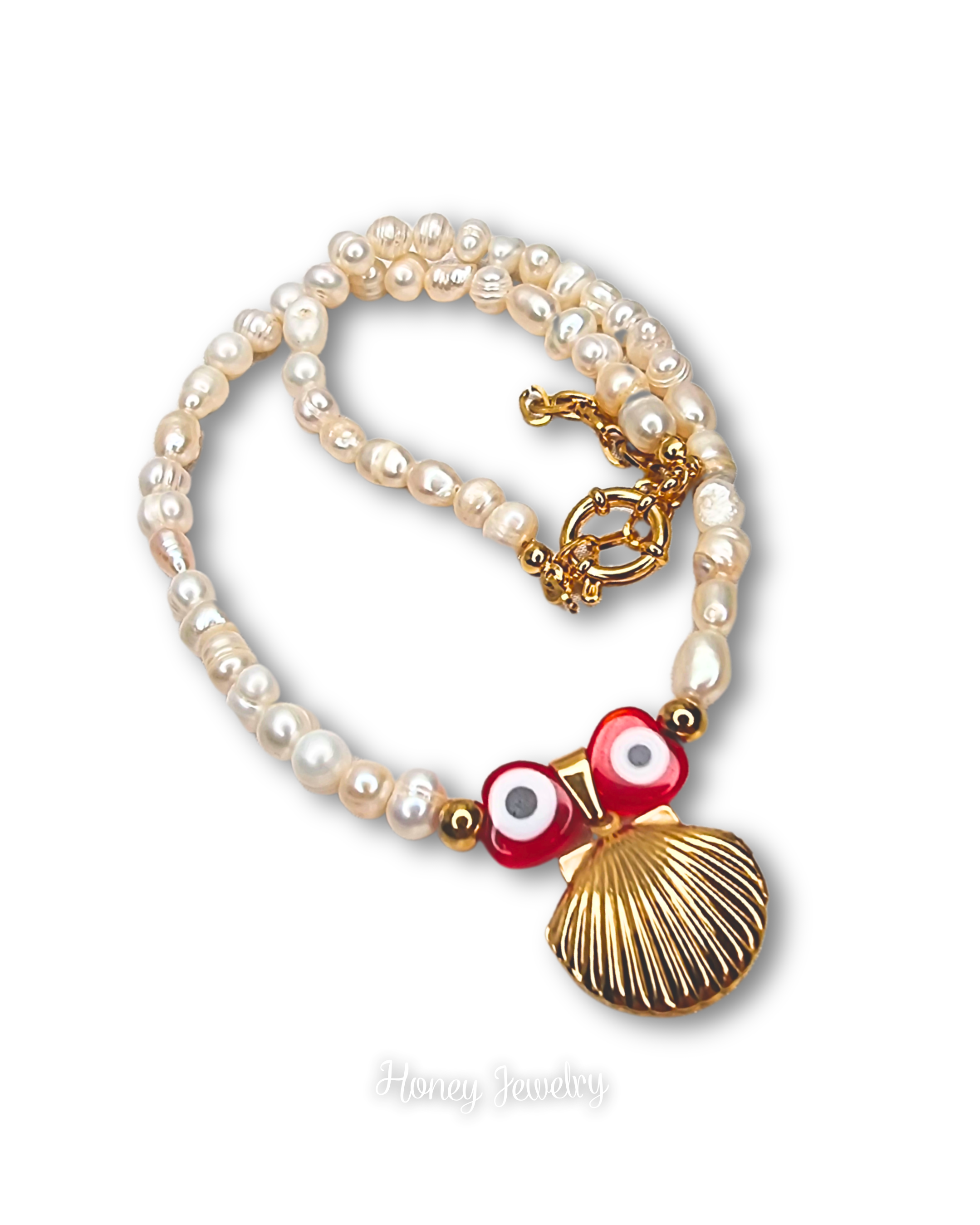 Reliquary necklace with natural pearls