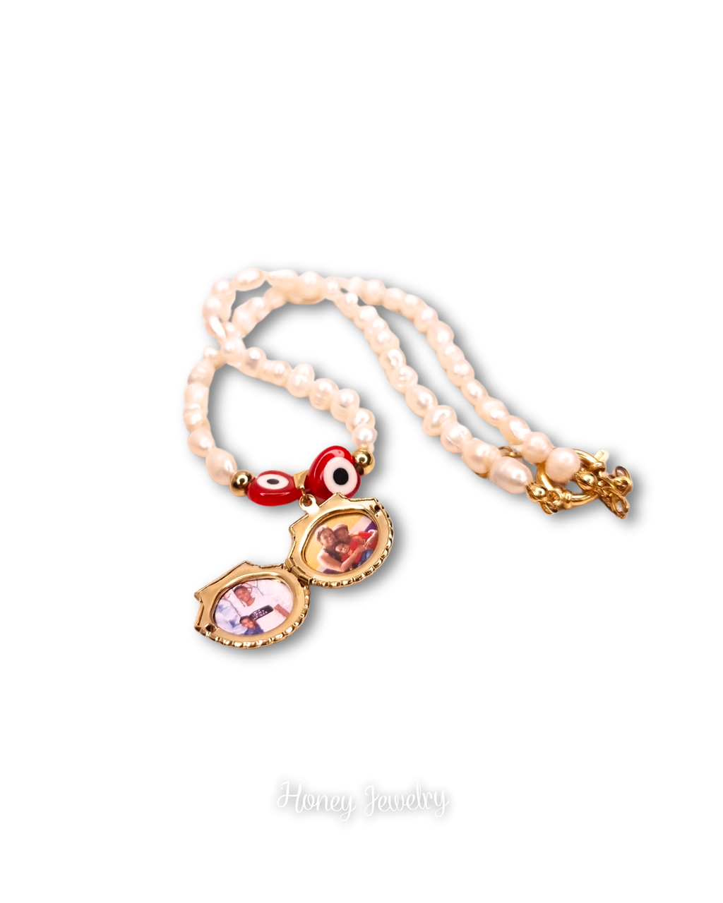 Reliquary necklace with natural pearls